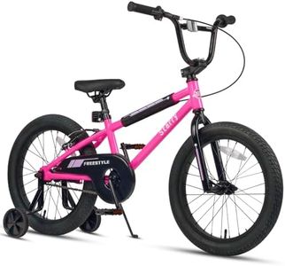 cubsala 18 Inch Little Kids Bike for 5 6 7 8 Years Old Boys Girls Youth BMX Style Bicycle with Training Wheels Coaster & Rear V Brake, Pink