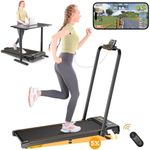 HiFast Walking Pad, Under Desk Treadmill for Home Office, Small Walking Pad with Handle Bar and Incline, Foldable Treadmill with Remote Control, APP