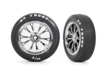 Traxxas 9474R Tires & Wheels, Assembled, Glued (Weld Chrome Wheels, Tires, Foam Inserts) (Front) (2)