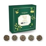 VAHDAM, Assorted White Tea Sampler Gift Set (25 Cups, 50g/1.76oz) Gluten Free, Non GMO - 5 Unblended White Loose Leaf Tea Sampler | Tea Variety Pack, Gifts For Him/Her | Gifts for Women & Men, Tea Set