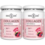 Nature's Island Hydrolyzed Marine Collagen for Skin, Hair supplements for men, Women with Collagen Powder, Hyaluronic Acid, Biotin & Vitamin A, C, E - 250gm (Pack of 2 (Berry Blast))