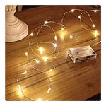 PESCA 3AA Battery Powered, Waterproof, Copper Wire String Fairy Lights with 30 LEDs Warm White 3 Meter, Prong Base, 1 Watts