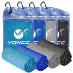 YQXCC 4 Pack Cooling Towels (100x30 cm) Cool Cold Towel, Soft Breathable Chilly Towel, Microfibre Ice Towel for Yoga, Golf, Gym, Camping, Running, Fitness, Workout & More Activities