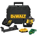 DEWALT 20V MAX Laser Level Kit, Cross Line Laser, 3x360, Green (DCLE34031D1)