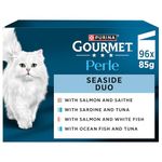 GOURMET Perle Seaside Duo Mini Fillets in Gravy Wet Cat Food 96x85g