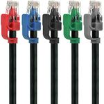 Mediabridge Cat6 Ethernet Patch Cable (5-Pack - 5 Feet) - Soft Flex Tab - RJ45 Computer Networking Cord - Multi-Color - (Part# 32-699-05X5M)