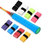 Ymapinc 8 Pcs Tennis Racket Grip Tape, Tennis Grip Anti Slip Overgrips Precut Tennis Finishing Tape Comfort Sweat Absorbent Grip Wrap Your Racquet for High Performance