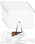 6 Pack Dust Bags for Handbags and Purses Storage Silk Cloth Bag Shoe Travel Bags for Packing with Drawstring for Women (White, 23.6 × 19.6 in)