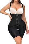 Chumian Bodysuit for Women Firm Tummy Control Shapewear Full Body Shaper High Compression Waist Trainer Butt Lifter Shorts (Black, XXL)