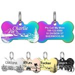 YEHANTTI Custom Pet ID Tags for Dogs and Cats, Personalized Stainless Steel Dog Tags Cat Tags with Unique Pattern Designs, Stylish and Durable Dog Tags Engraved for Pets, Bone Pet Collar Name Tag