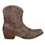 ROPER Women's Short Stuff Embroidery Snip Toe Cowboy Booties Fashion Boot, Brown, 6.5 UK