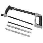 Stanew 12 Inch Adjustable Hacksaw Frame Set with TPIs (5, 10, 18, 24) - Hacksaw for Wood Cutter and Metal Saw, Includes 4 Hacksaw Blades - Ideal for Gardeners, PVC Pipes, Metal Pipes, and Wood Saws