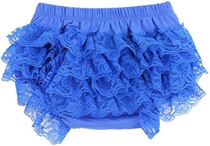 Wennikids Ruffled Lace Baby Diaper Bloomer Covers for 0-24M Small Royal Blue