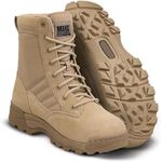 Mens MIG side zip & lace up Army Tactical Combat Boots (Sand, UK9)