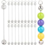 Framendino, 20 Pack Beadable Keychain Bars Key Chain Metal Bar Links for Jewelry Making Silver