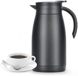 MUCR 34 Oz Thermal Coffee Carafe, Coffee Dispenser, Insulated Stainless Steel Coffee Carafes for Keeping Hot Coffee & Tea for Hot 12 hrs and Cold 24 hrs, 1L/Black