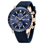 NIBOSI Men's Watch Analog Silicone Quartz Blue Wrist Watch for Men Business Waterproof Sport Stainless Steel Dress Watch with Calendar