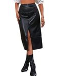 Janak 'n' Masaaya Mid Length Front Slit Skirt (26, Black)