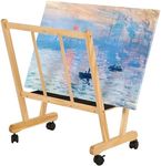 VISWIN Wooden Large Print Rack, Art Display Rack and Drying Rack with Rolling Casters, Perfect for Storage & Display for Canvas, Artwork, Prints, Panels, Posters, Art Shows & Galleries
