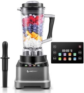 AMZCHEF 8-IN-1 Frullatore Tritatutto Multifunzione con Touch LCD | Frullatore 2000W con 8 Menu e 10 Velocità | Blender 2L per Tritaghiaccio, Gelato, Smoothie, Estratto, Purea, Salsa | Grigio