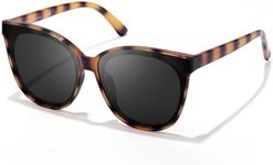 LVIOE Cat Eyes Sunglasses for Women, Polarized Oversized Fashion Vintage Eyewear for Driving Fishing - 99.99% UV Protection