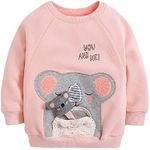 Hongshilian Unisex Kids Cute Cartoon Cotton Sweater Shirt, Pocket & Bear, 6 Years