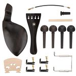 VGEBY Violin Fitting Kit, 4/4 Violin Fiddle Accessories Kit EbonyTuning Pegs Chinrest Endpin Tuners Bridge Soundpost Kit Violin Parts Accessories, VGEBY5GFHM7ARSQ