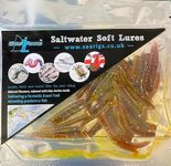 Bass Fishing Worms, Soft Plastic, Drop Shot, Soft Plastic Baits, Bass Fishing Lures, baits, Soft Worm Lures, Brown Ragworm Fishing Bait Suspended in Natural Ragworm flavoured attractor x24