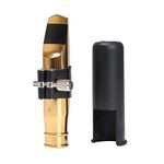 Yibuy Golden Jazz B-flat Tenor Saxophone Mouthpiece 9# w/PU Leather Cap