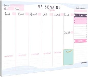 PACKLIST Planning Semaine - Planificateur Hebdomadaire A4 - Weekly Planner, Agenda To Do List Bloc Note - Agenda Semainier Francais - Planning Hebdomadaire Au Design Exclusif