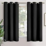 Edenwald Blackout Curtains/Parda Set for Window Treatments Solid Energy Saving Noise Reduce Thermal Insulated Drapes for Home Decoration 4ft x 5ft Inch Black 2 Panels