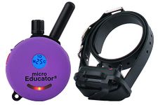 Educator E-Collar Humane Dog Training Collar with Remote, Features 100 Levels of Safe Stimulation, Tapping Sensation, Night Light, Waterproof, Rechargeable, 1/3 Mile 1 Small Dog, Purple