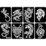 Ciieeo 32pcs Temporary Tattoos Stencils Self- adhesive Stencils Templates Reusable Face and Body Paint Stencils for Airbrush Henna Glitter Tattoos