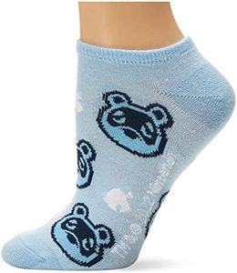 Nintendo Women's Animal Crossing 5 Pack No Show Socks, Blue Grey Multi, 9-11