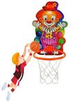 Fancy Agents Joker Basketball Set | Basket Ball Kit Set with Ring, Ball, Inflating Pin and Tie for Kids| Playing Indoor Outdoor Basket Ball| Basketball Portable Set| Toy Basketball