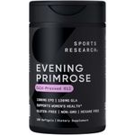 Sports Research Evening Primrose Oil 1300 mg Non - GMO Gluten - free Cold - Pressed with No Fillers or Artificial Ingredients (120 Liquid Softgels)