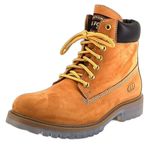 LEFORE Men's Genuine Nubuck Leather Casual Lace Up Boot - (Yellowish Tan, Size_10)