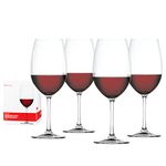 Spiegelau Salute Bordeaux Wine Glasses, Set of 4, European-Made Lead-Free Crystal, Classic Stemmed, Dishwasher Safe, Professional Quality Red Wine Glass Gift Set, 25 oz