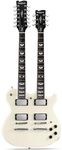 WestCreek DOUBLE TROUBLE Electric Guitar Double Neck 12 String & 6 String Guitar, Rosewood Fretboard and Mahogany Body (White)