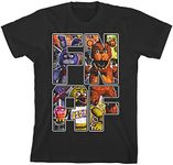 Five Nights at Freddy's It's Me Foxy and Friends Boy's Black T-Shirt-XS