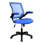 Techni Mobili Mesh Task Office Chair with Flip Up Arms Colour: Blue