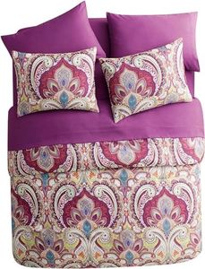 VCNY Home King Bed-in-a-Bag Set : Bohemian Style Paisley, Luxurious Microfiber in Multicolor ; Complete Set Includes Reversible Comforter, Pillow Shams, Sheet Set: Fitted, Flat & Pillowcase, Bedskirt