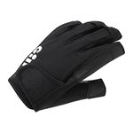 Gill Championship Sailing Gloves - Short Finger with 3/4 Length Fingers- Dura-Grip Fabric 50+ UV Sun Protection & Water Repellent (Black, X-Large)