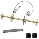 Go Kart Axle Kit 32 Inch Rear Axle DIY Go Kart Parts with Axle+Brake Caliper+Brake Disc+Pillow Block Bearing+428 Chain+41T Sprocket+Wheel Hub for Go Kart Quad Trike Drift Bikes