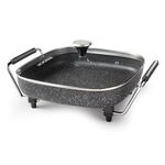 Starfrit Heritage The Rock Electric Skillet - 12" x 12" - Rock.Tec Non-Stick Cooking Surface - Tempered Glass Lid - 1200W