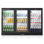 BODEGACOOLER Back Bar Cooler With 3 Glass Doors,Counter Height Beverage Refrigerator,11.4Cu.Ft Commercial Display Bar Fridge with LED Lighting,21 inch Beverage Cooler for Beer,Soda Drinks,Wine