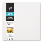 Art Story Paintable Canvas Hard Bound Sketch and Drawing Landscape 12X12 150gsm 50 Plain Sheets|Drawing with Canvas Cover for DIY Painting and Decoration | For Professional & Hobby Artists, Beginners