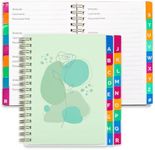 Hoci Poci Small Password Book with Colorful Alphabetical Tabs, Spiral Password Keeper Books for Internet Website Address Log in - “6×4” Password Books for Seniors, Students and Business-Green