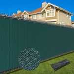 Patiobay 6X50FT Privacy Screen Fence, Heavy Duty Fencing Shade Cover, 170GSM 90% Blockage Mesh Shade Net for Wall Garden Yard Backyard (6 ft X 50 ft, Dark Green)