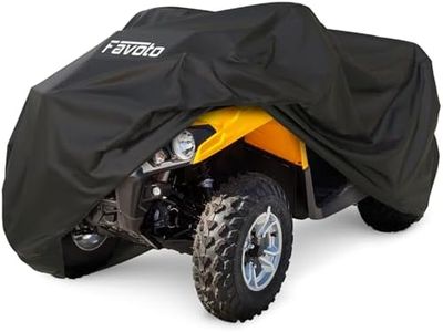 Favoto ATV Cover Waterproof Outdoor - Heavy Duty 4 Wheeler Cover Quad Cover All Weather Dust Rain Sun Protection Windproof Vehicle Cover Compatible with Kawasaki Polaris Yamaha Honda 82.7"